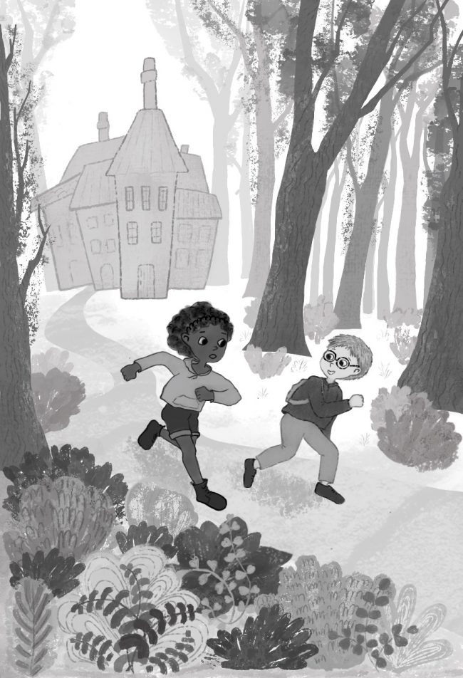 Illustration for childrens books in black and white